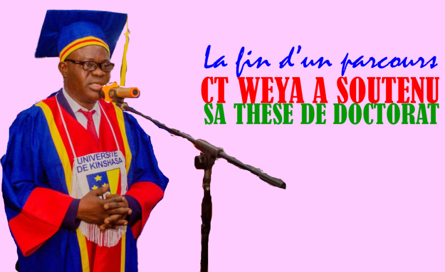 Le Chef de Travaux Alfa Weya Mazinkene accède au grade de Docteur avec la plus Grande Distinction